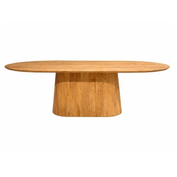 Eettafel Lucas Deens Ovaal Zuil 260x110cm Mango Naturel, Ophalen of Verzenden, Nieuw