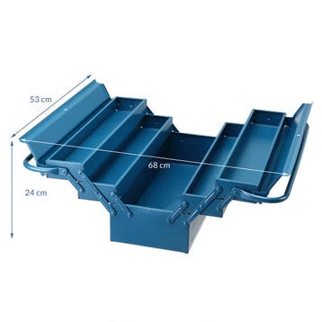 Gereedschapskist Blauw Staal 53x20x20cm (Voor in Huis), Verzenden, Nieuw