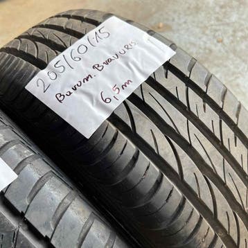2 x Barum 205-60-15 Zomerbanden 6,5mm, Gebruikt, 15 inch, Band(en), Personenwagen