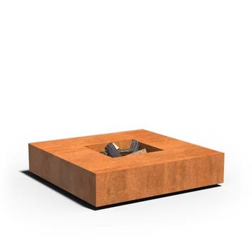 Cortenstaal vuurtafel 120x120x28cm, Nieuw