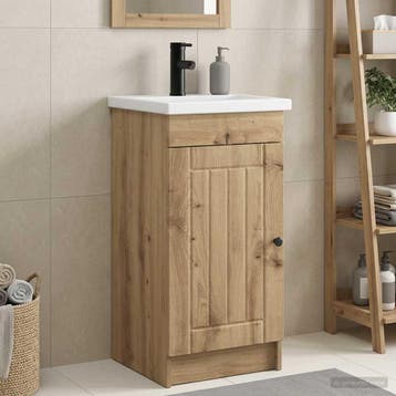 vidaXL Badkamermeubel met Wasbak Artisanaal eiken 42 x 40 x, Verzenden, Nieuw