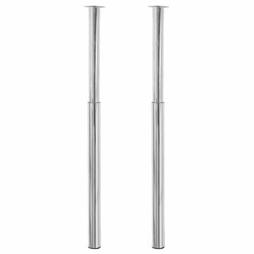vidaXL Tafelpoten telescopisch 710-1100 mm chroom 2 st, Verzenden, Nieuw