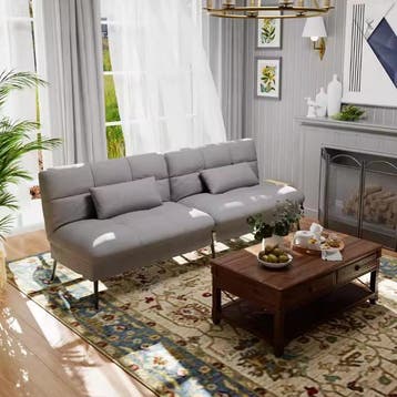 3-zits slaapbank futon met verstelbare rugleuning van stof, Verzenden, Nieuw