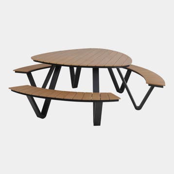 Arezzo picknickset driehoek polywood teaklook, Ophalen of Verzenden, Nieuw