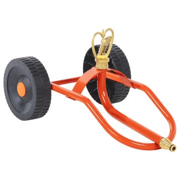 vidaXL Sproeierslede op wielen met draaibare kop staal rood, Verzenden, Nieuw