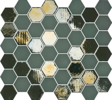 Wand Mozaïek Tegels Factory Hexagon Keramiek Khaki - Matj.., Nieuw, Ophalen of Verzenden, 20 tot 40 cm, 10 m² of meer