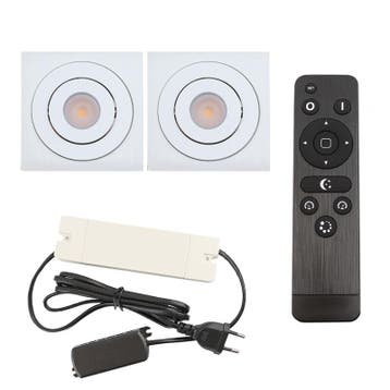 2 kantelbare veranda spots Rona vierkant, IP44, met, Ophalen of Verzenden, Nieuw