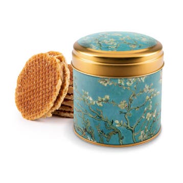 Blik met 8 stroopwafels Van Gogh Almond Blossom, Ophalen of Verzenden, Nieuw