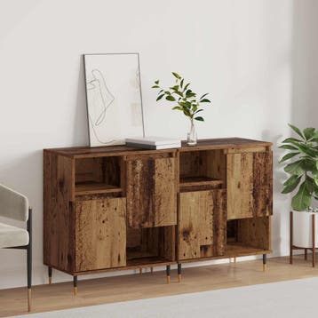 vidaXL Dressoirs 2 st Oud hout, Huis en Inrichting, Kasten | Dressoirs, Verzenden, Nieuw, Overige houtsoorten, Minder dan 50 cm