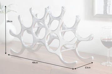 Modern wijnrek FLAME 48cm zilver voor 10 flessen, Ophalen of Verzenden, Nieuw