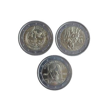 Vaticaan. 2 Euro 2008/2018 (3 moedas) (Zonder minimumprijs), Postzegels en Munten, Munten | Europa | Niet-Euromunten