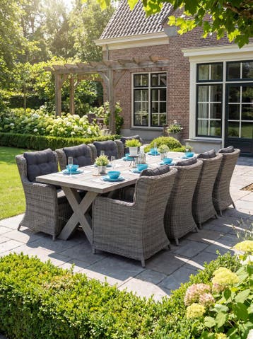 Norwich-Delano Tuinset 8 Personen - Acacia / Natural Grey, Verzenden, Nieuw
