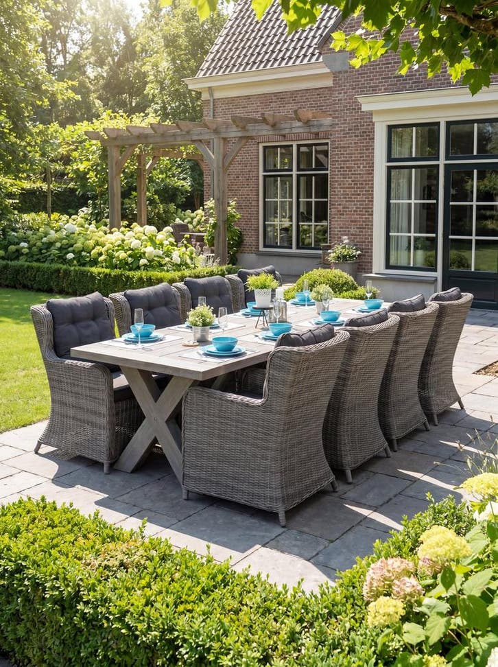 Norwich-Delano Tuinset 8 Personen - Acacia / Natural Grey, Tuin en Terras, Tuinsets en Loungesets, Nieuw, Verzenden
