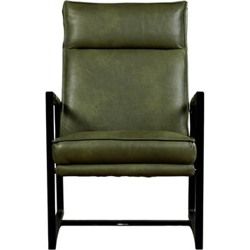 Set van 2 Leren fauteuils Square - Granada Moss, Nieuw, Ophalen of Verzenden, 50 tot 75 cm, Leer