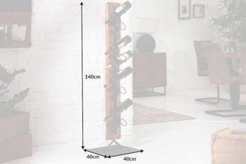 Massief wijnrek BARRACUDA 140cm teakhouten rustieke, Huis en Inrichting, Woonaccessoires | Wijnrekken, Ophalen of Verzenden, Nieuw