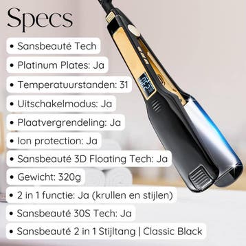 Sansbeauté® Professionele Stijltang 2 in 1 - Krultang -, Ophalen of Verzenden, Zo goed als nieuw