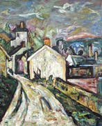 À la manière de Paul Cézanne (XX) - Paysage avec canal, Antiek en Kunst, Kunst | Schilderijen | Klassiek