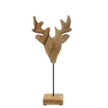 staand hert mango hout h33,5 d14,5x8cm, Verzenden, Nieuw