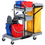 GGM Gastro | Huishoudwagen - met 2 legborden, 4 bakken, |, Verzenden, Nieuw, Effen, Bord(en)