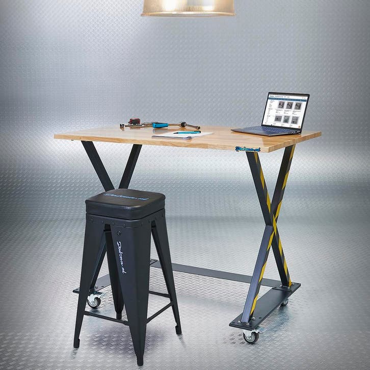 Datona Industriële werktafel 120 cm en werkplaatskruk -, Doe-het-zelf en Verbouw, Werkbanken, Nieuw, Ophalen of Verzenden