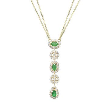 Halsketting - 14 karaat Geel goud - 2.00ct. tw. Smaragd -, Nieuw
