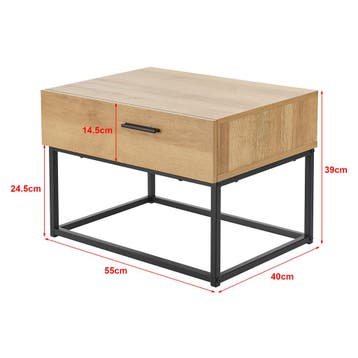 [en.casa] Nachtkastje Lavangen set van 2 met lade 39x55x40 c, Huis en Inrichting, Tafels | Bijzettafels, Verzenden, Nieuw