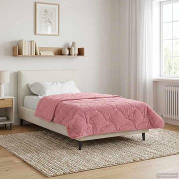 vidaXL Zomer Dekbed Roze 140 x 220 cm Microfiber en Teddy, Verzenden, Nieuw, Roze