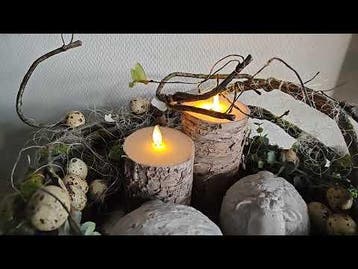 Ledkaars berkenschors wit 3d flame moving annas collection, Ophalen of Verzenden, Nieuw