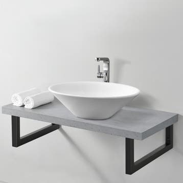 Ophangbeugel voor wastafelblad set van 2 zwart mat 50x20 cm, Verzenden, Nieuw