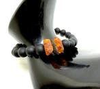 Armband met Baltisch barnsteen kralen en ruwe