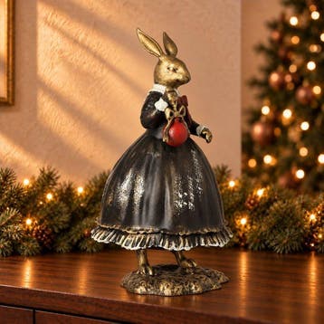 sculptuur, Christmas Rabbit - 35 cm - Aluminium, Diversen, Nieuw