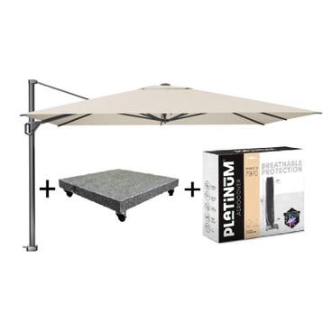 Challenger T1 premium zweefparasol 400x300 cm champagne, Ophalen of Verzenden, Nieuw