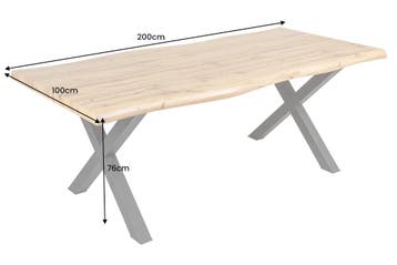Industriële eettafel WILD 200cm Bruin Wild eiken design, Ophalen of Verzenden, Nieuw