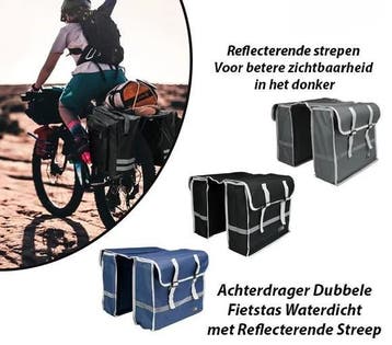 Achterdrager Dubbele Fietstas Waterdicht met Reflecterende, Verzenden, Nieuw