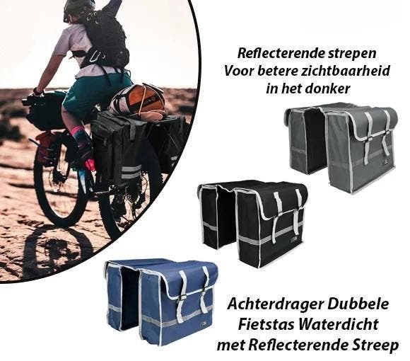 Achterdrager Dubbele Fietstas Waterdicht met Reflecterende, Fietsen en Brommers, Fietsaccessoires | Fietstassen, Nieuw, Verzenden