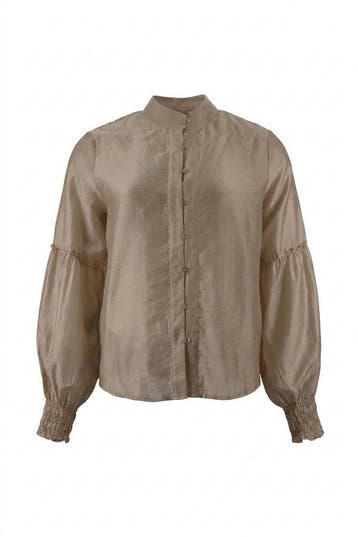 Msch Copenhagen Blouse in maat XS Beige, Msch Copenhagen, Verzenden, Zo goed als nieuw, Beige