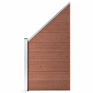 vidaXL Schuttingpaneel 95x(105-180) cm HKC bruin, Tuin en Terras, Schuttingen, Verzenden, Nieuw, Kunststof, Minder dan 1 meter