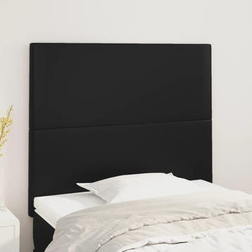 vidaXL Hoofdbord zwart 90x5x118/128 cm kunstleer, Verzenden, Nieuw, Zwart, Overige materialen