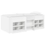 vidaXL Loft Bed Frame met Kast met plank 3 pcs Wit Bewerkt, Huis en Inrichting, Verzenden, Nieuw, Wit, Hout