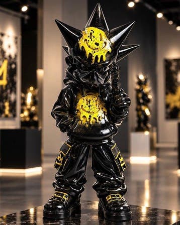 Renze Art - sculptuur, MØSH – DARK SMILE - 60 cm - Plastic -