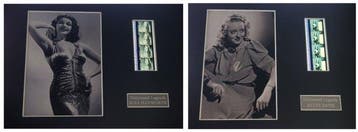 Rare Set of 2 Mounted 35mm Film Cells Hollywood Legends -, Nieuw