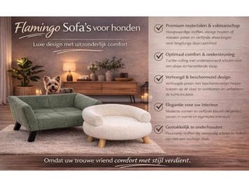 Flamingo Dolco - Sofa hond & kat - Rond model - Groen - 54 x, Huis en Inrichting, Banken | Bankstellen, Verzenden, Nieuw