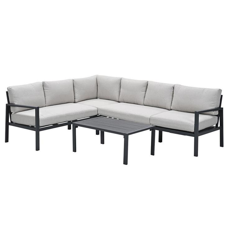 Garden Impressions Denver loungeset 4-delig links – donker, Tuin en Terras, Tuinsets en Loungesets, Verzenden