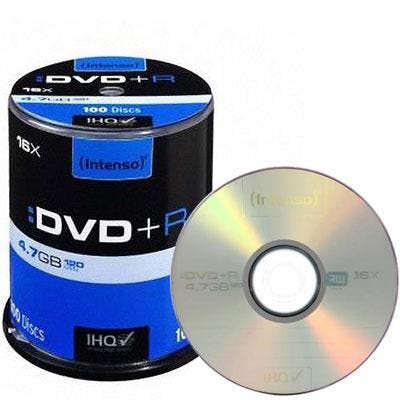 Intenso | DVD+R | 4.7 GB | 100 stuks, Computers en Software, Beschrijfbare discs, Nieuw, Verzenden