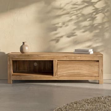 *WOONWINKEL* Tower Living Corona Laag Tv-meubel Teak - 1 Lad, Verzenden, Nieuw