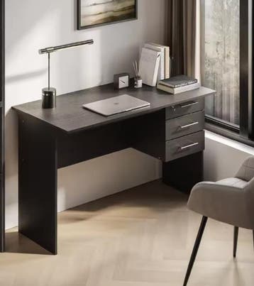 Nieuwe Bureau 120cm met 3 Lades en Slot – Zwart / wit bureau, Huis en Inrichting, Bureaus, Verzenden, Nieuw