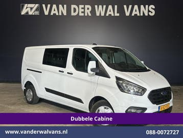 Ford Transit Custom | 2.0 TDCI 130pk L2H1 Dubbele Cabine, Auto's, Bestelauto's, Gebruikt, Euro 6, Wit, Dealer onderhouden