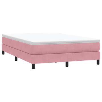 vidaXL Boxspring zonder matras fluweel roze 140x210 cm, Verzenden, Nieuw, Stof