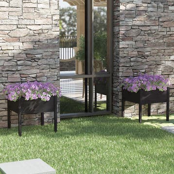 vidaXL Plantenbakken 2 st 70x70x70 cm massief grenenhout, Tuin en Terras, Verzenden, Nieuw, 60 tot 100 cm, 60 cm of meer