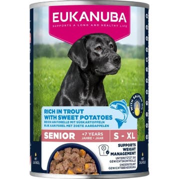 6x Eukanuba Life Care Dog Hondenvoer Nat Senior Trout&Swe..., Verzenden, Hond